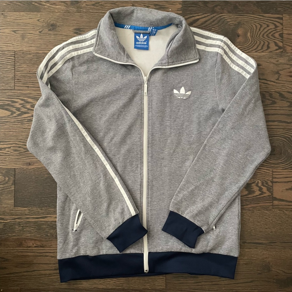 Adidas Gray and Navy Track jacket